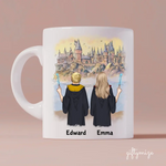 Harry Potter Inspired Man and Woman Personalized Mug - Name, skin, hair, background, quote can be customized - Giftymize™️