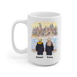 Harry Potter Inspired Man and Woman Personalized Mug - Name, skin, hair, background, quote can be customized - Giftymize™️