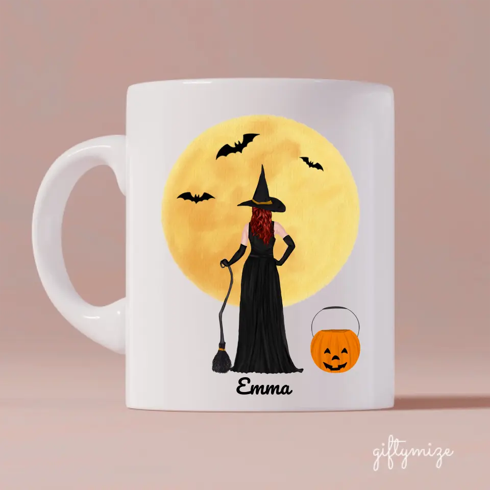Halloween Personalized Mug Gift For Sisters Best Friends - Name, skin, hair, quote can be customized - Giftymize™️