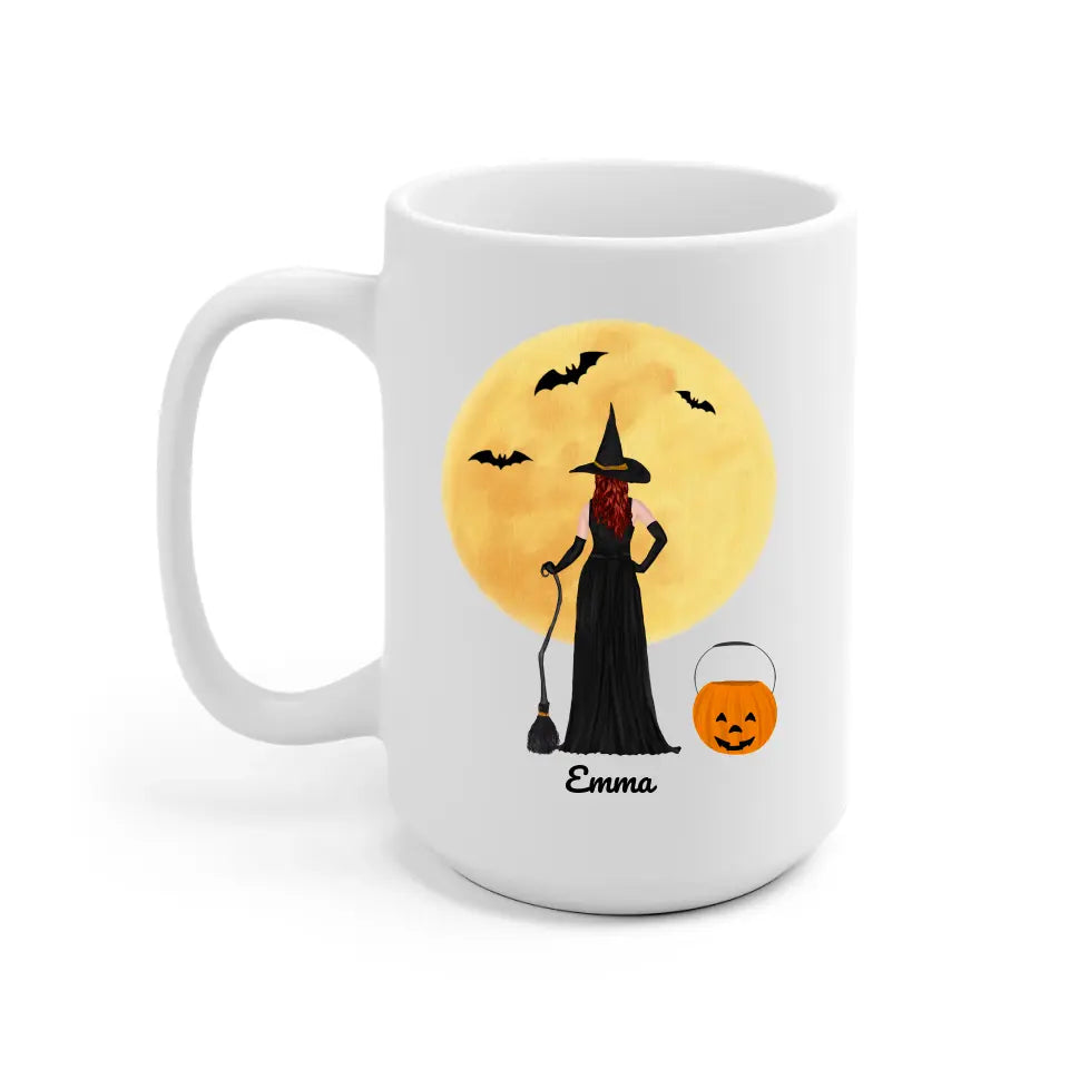 Halloween Personalized Mug Gift For Sisters Best Friends - Name, skin, hair, quote can be customized - Giftymize™️