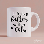 Girl and Cats Personalized Mug - Name, skin, hair, cat, background, quote can be customized - Giftymize™️