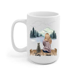 Girl and Cats Personalized Mug - Name, skin, hair, cat, background, quote can be customized - Giftymize™️