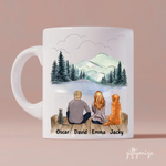 Man and Woman and Cats + Dogs Personalized Mug - Name, skin, hair, cat, background, quote can be customized - Giftymize™️
