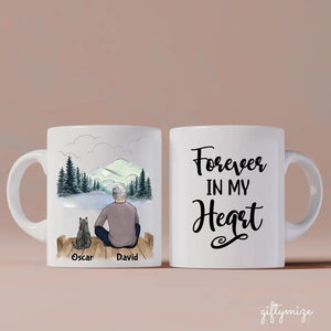Father and Cats Personalized Mug - Name, skin, hair, cat, background can be customized - Giftymize™️