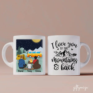 Camping Partners For Life Family Personalized Mug - Name, skin, hair, background, quote can be customized - Giftymize™️