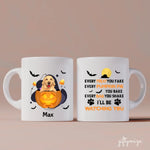 Halloween Dog and Pumpkin Personalized Mug - Name, dog, quote can be customized - Giftymize™️
