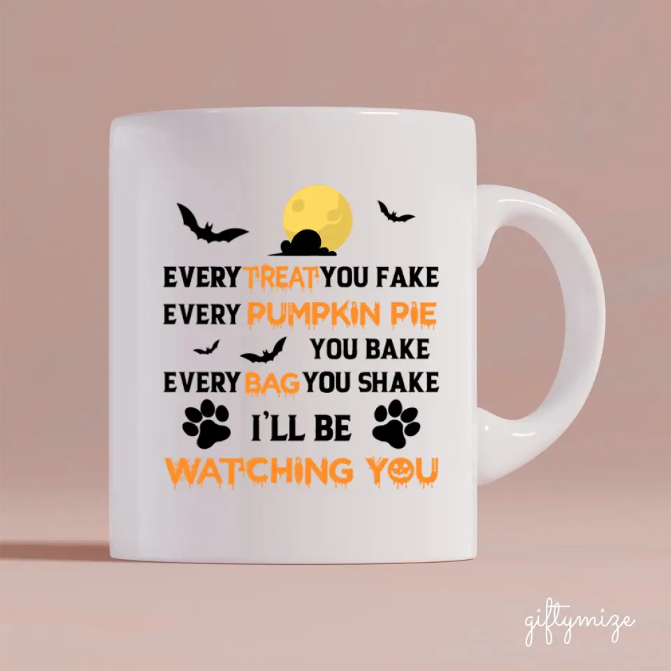 Halloween Dog and Pumpkin Personalized Mug - Name, dog, quote can be customized - Giftymize™️