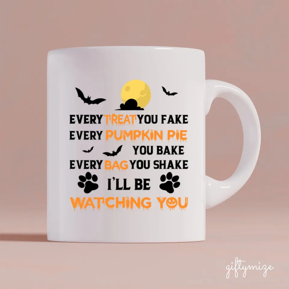 Witch Girl and Cat Personalized Mug - Name, skin, hair, cat, quote, background can be customized - Giftymize™️