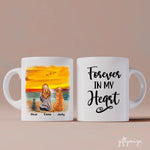 Girl with Cats And Dogs on Beach Personalized Mug - Name, skin, hair, cat, background, quote can be customized - Giftymize™️