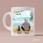 Cat Dad Personalized Mug - Name, skin, hair, cat, background, quote can be customized - Giftymize™️