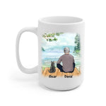 Cat Dad Personalized Mug - Name, skin, hair, cat, background, quote can be customized - Giftymize™️