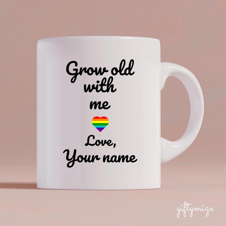 Male couple Personalized Mug - Name, skin, hair, background can be customized - Giftymize™️