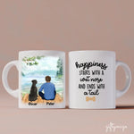 Man and Dogs Personalized Mug - Name, skin, hair, dog, background, quote can be customized