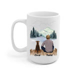 Man and Dogs Personalized Mug - Name, skin, hair, dog, background, quote can be customized