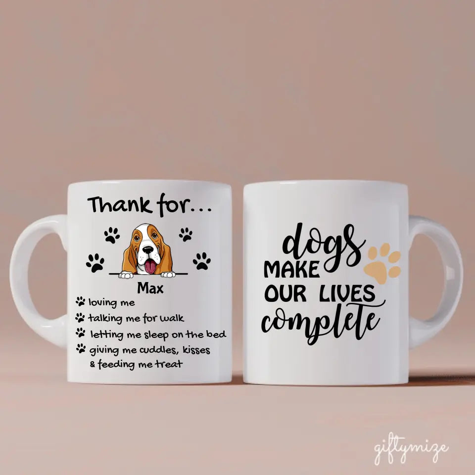 Grateful Dog Personalized Mug - Name, dog, quote can be customized - Giftymize™️