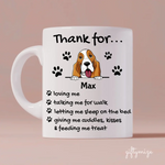 Grateful Dog Personalized Mug - Name, dog, quote can be customized