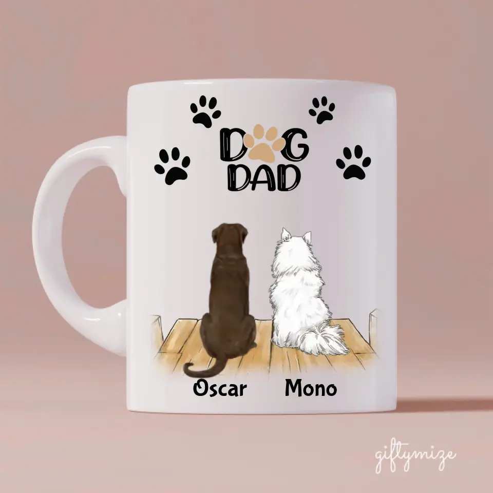 Adorable Dog Dad Personalized Mug - Name, dog, quote can be customized