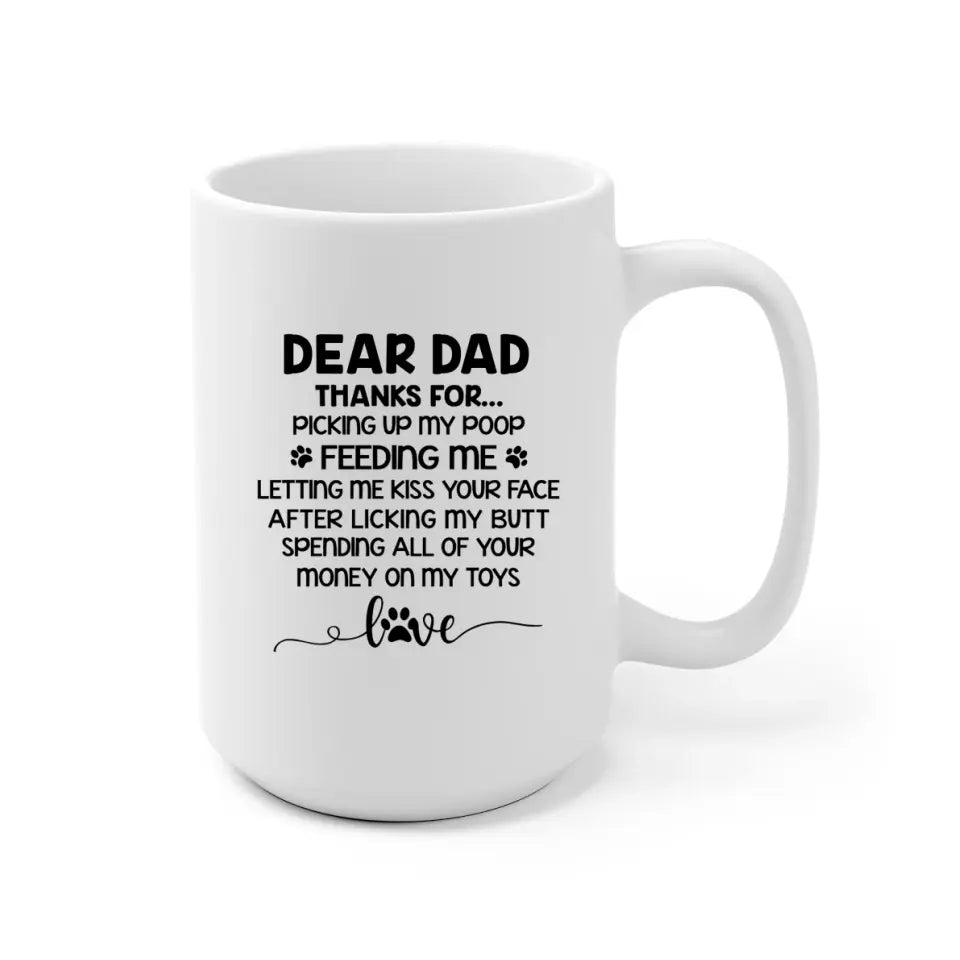 Adorable Dog Dad Personalized Mug - Name, dog, quote can be customized - Giftymize™️