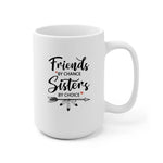 Hippie Sisters and Dog Personalized Mug - Name, skin, hair, dog, background, quote can be customized