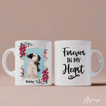 Dog Flower Frame Upload Photo Personalized Mug - Photo, quote, name can be customized