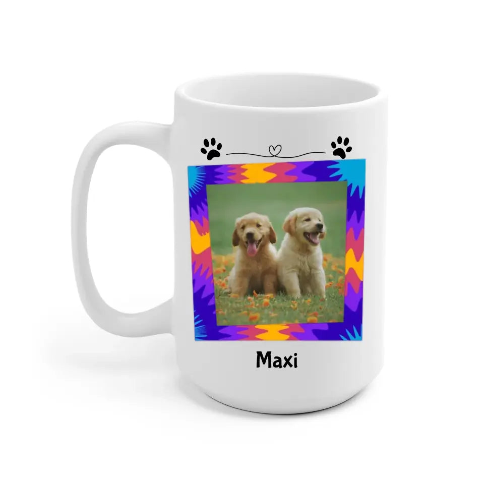 Dog Gradient Frame Upload Photo Personalized Mug - Photo, quote, name can be customized