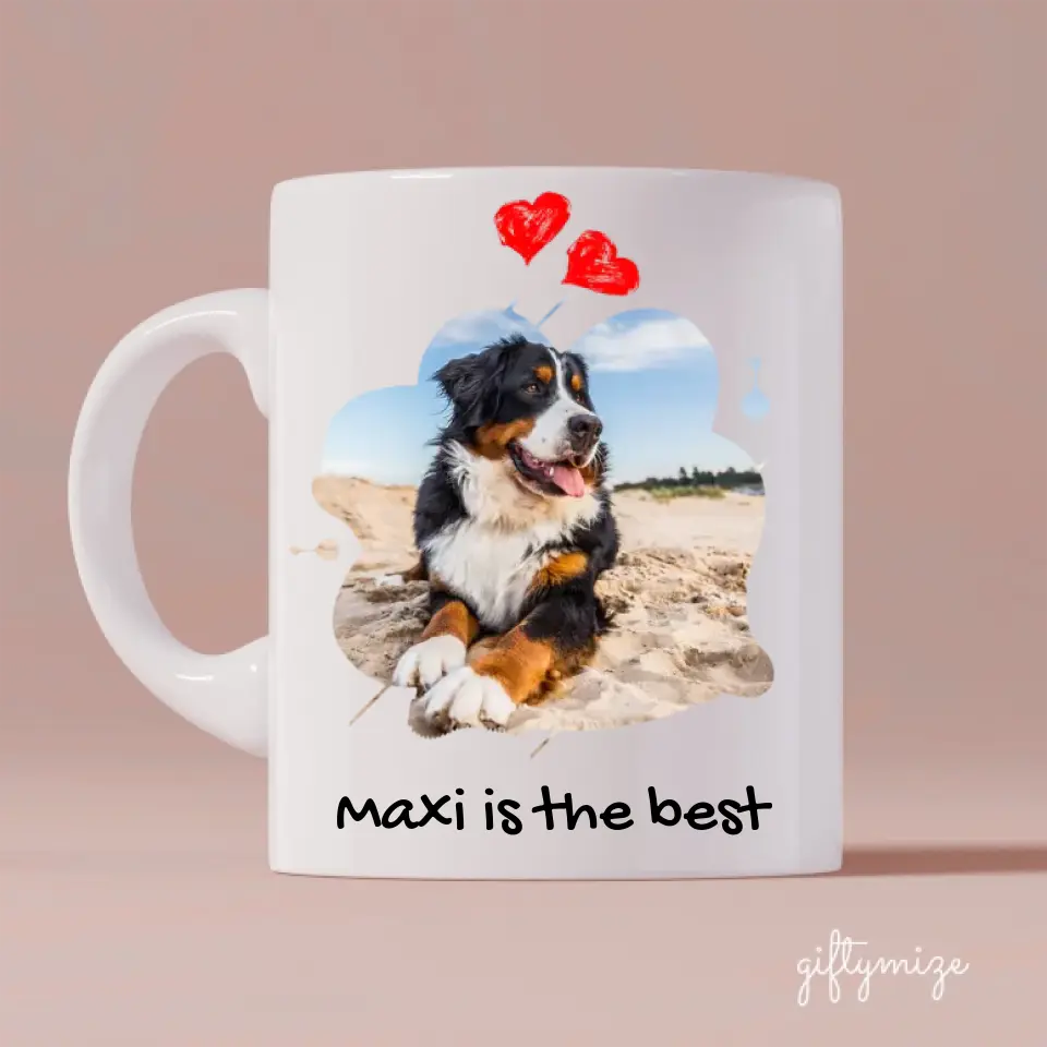 Dog Water Shape Upload Photo Personalized Mug - Photo, quote, name can be customized