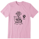 Happy Dog Mom Typographic Personalized T-Shirt - Name can be customized