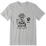 Happy Dog Mom Typographic Personalized T-Shirt - Name can be customized