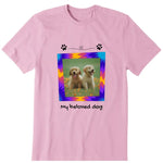 Dog Water Color Frame Personalized T-Shirt - Photo, text can be customized