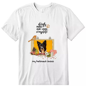 Dog House Frame Photo Upload Personalized T-Shirt - Photo, name, quote can be customized