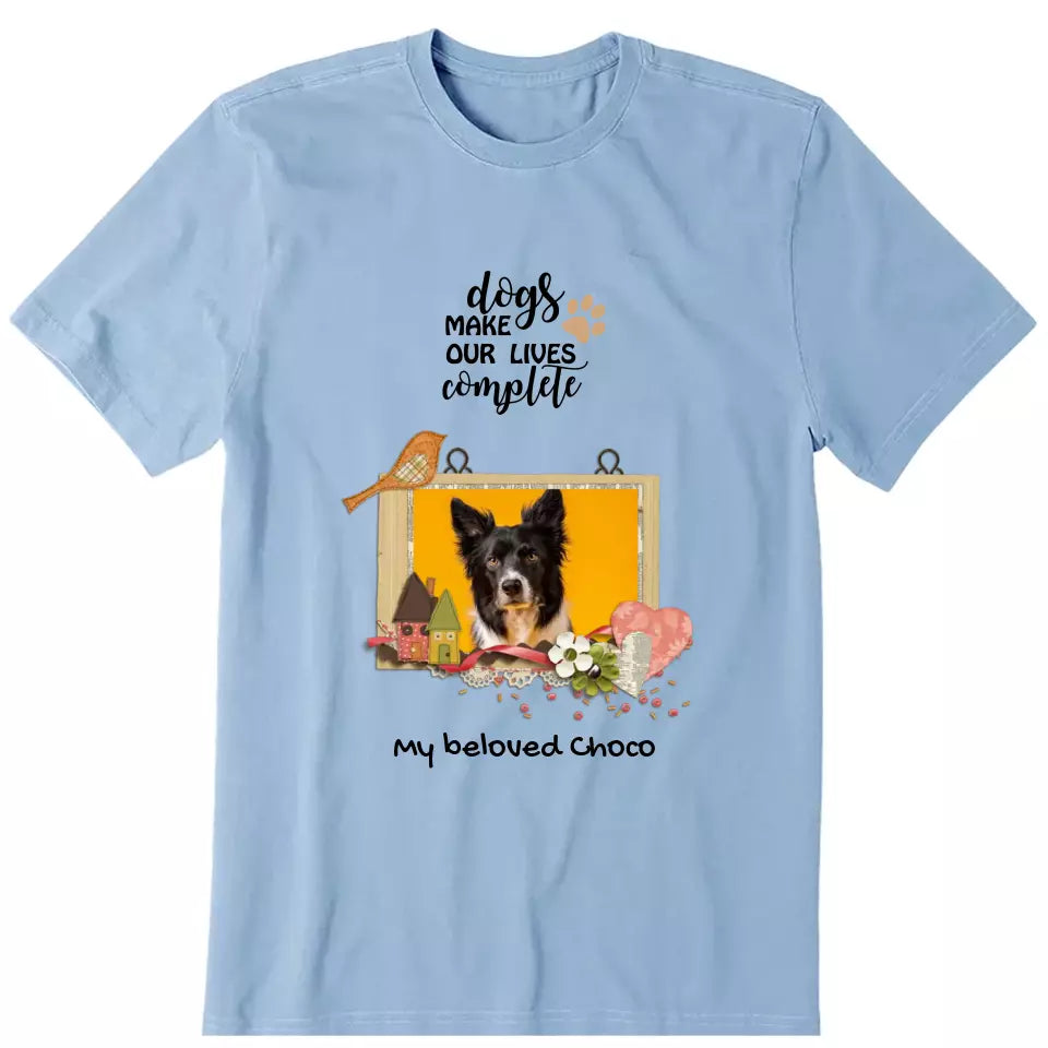 Dog House Frame Photo Upload Personalized T-Shirt - Photo, name, quote can be customized