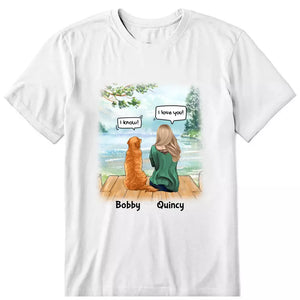 Chatting with Dog Mom Personalized T-Shirt - Dog, name, skin, hair, quote can be customized