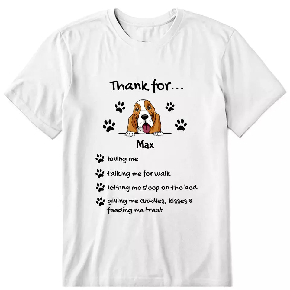 Grateful Dogs Personalized T-Shirt - dog, name, text can be customized