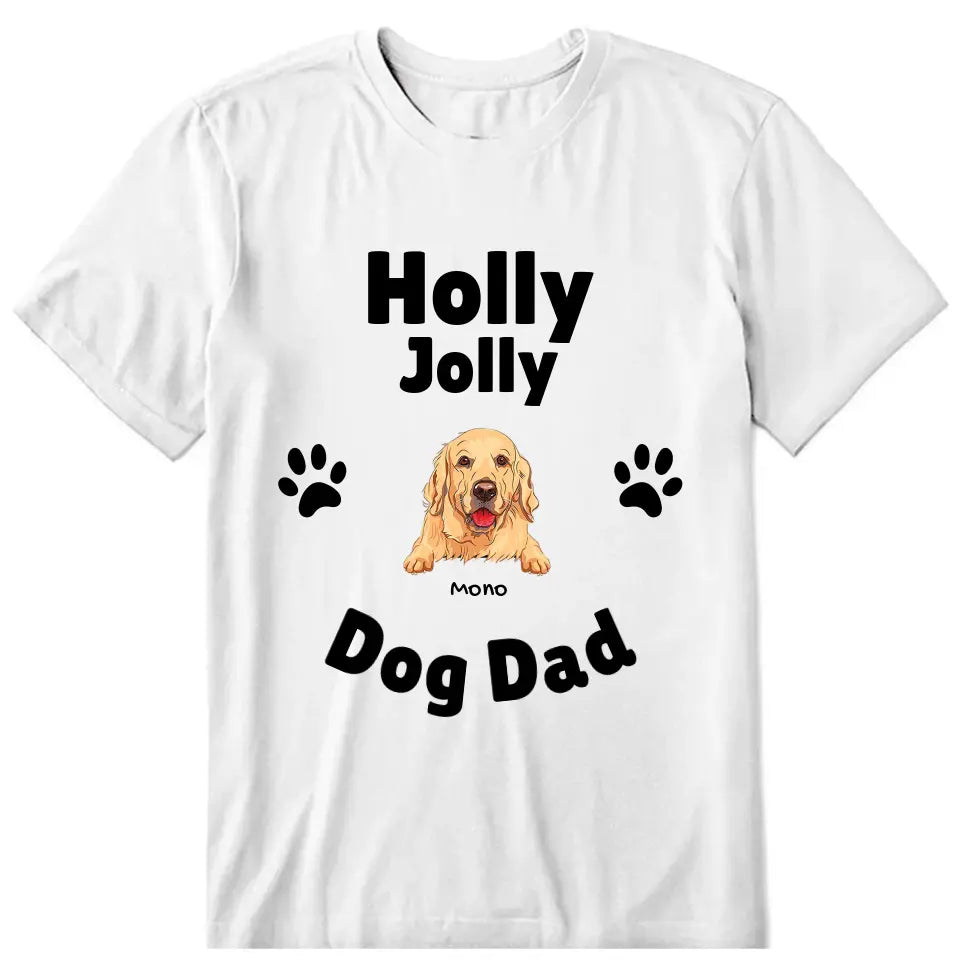 Jolly Dog Papa Personalized T-Shirt - Dog, name can be customized