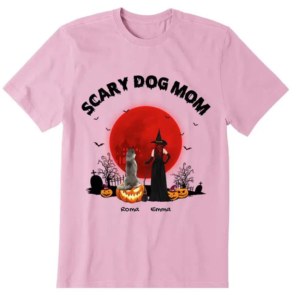 Scary Dog Mom Personalized T Shirt - Dog, name, skin, dress, hair, can be customized