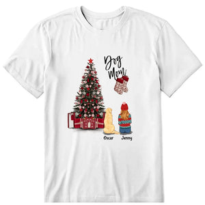 Christmas Dog Mom Personalized T-Shirt, Hoodie & Sweatshirt - Name, skin, hair, dog, can be customized