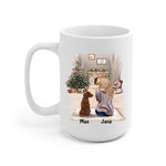 Girl and Dogs Personalized Mug - Name, skin, hair, dog, background, quote can be customized