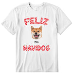 Feliz Navidog Christmas Personalized Photo Upload T-Shirt, Hoodie & Sweatshirt - Name, dog photo can be customized