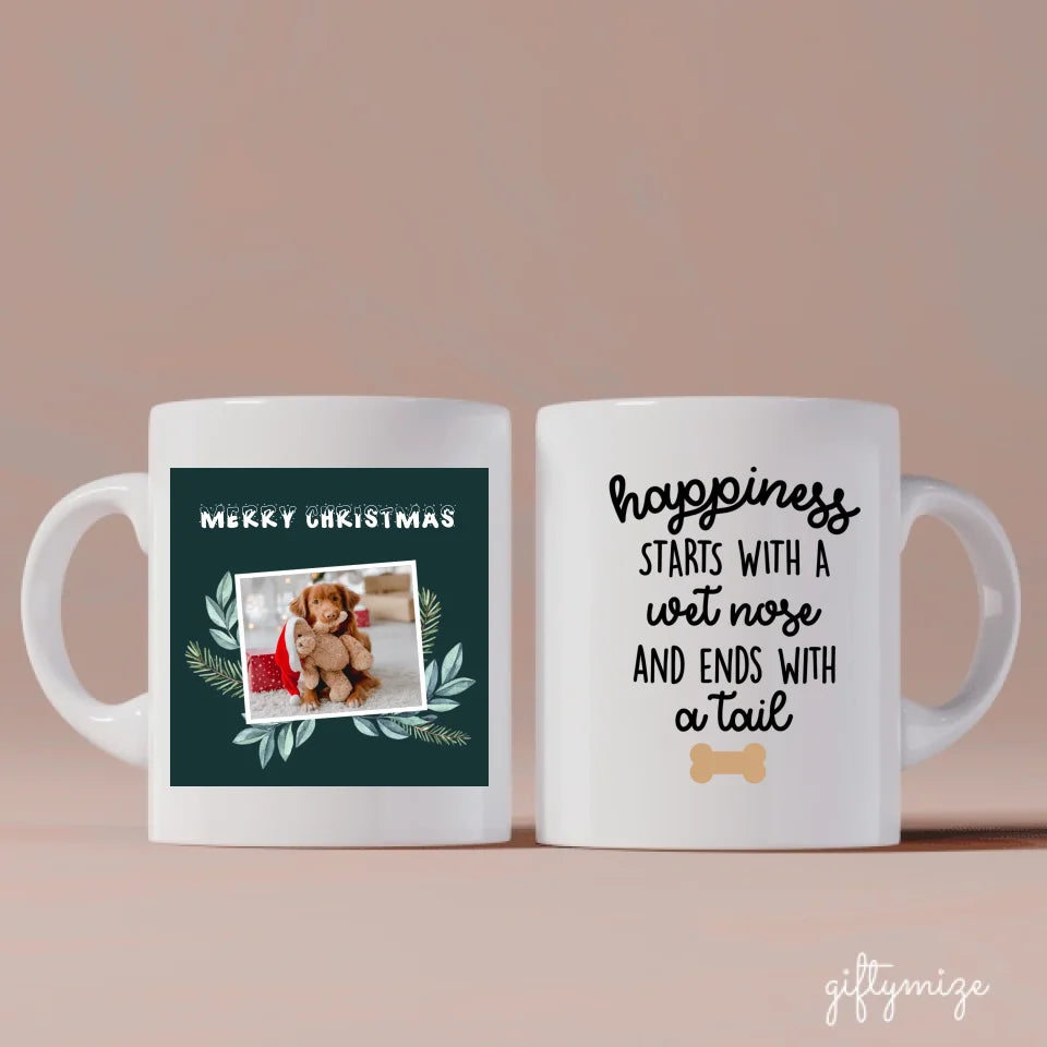 Merry Christmas Photo Upload Personalized Mug - Text, photo, quote can be customized