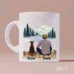 Man and Dogs Personalized Mug - Name, skin, hair, dog, background, quote can be customized - Giftymize™️