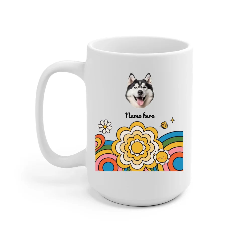 Rainbow Dog Lover Personalized Mug - Photo, name, dog can be customized