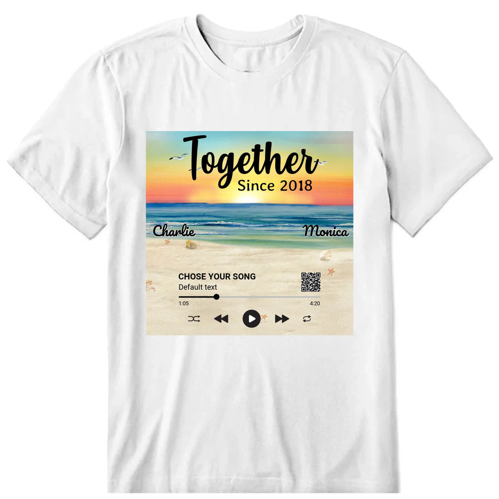 Together Since Song Search Personalized T-Shirt, Hoodie & Sweatshirt - Song, song name, artist name, duration can be customized