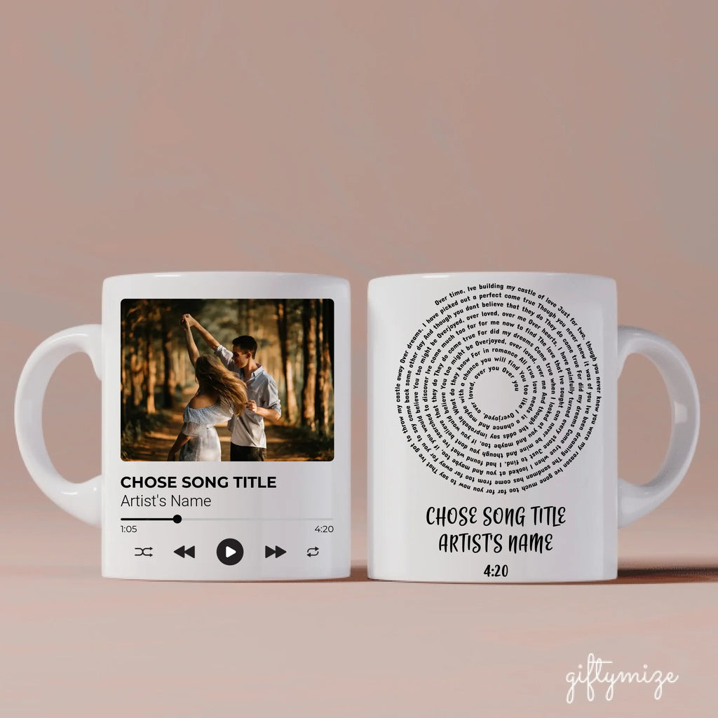 The Moment With Your Favorite Song Personalized Mug - Photo, song, song name, artist, song duration can be customized