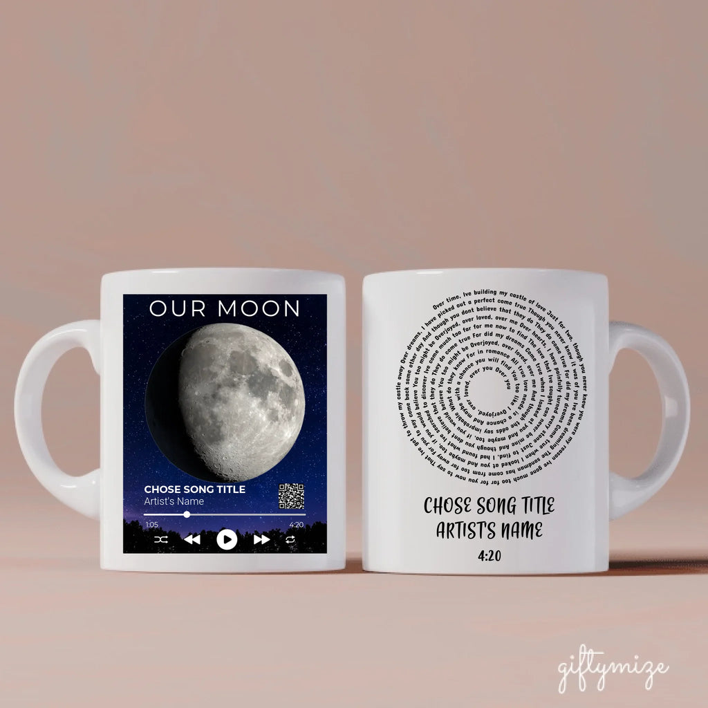 The Moment With Your Favorite Song Personalized Mug - Photo, song, song name, artist, song duration can be customized copy