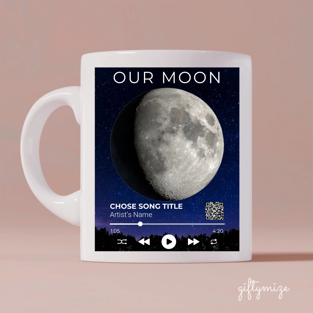 The Moment With Your Favorite Song Personalized Mug - Photo, song, song name, artist, song duration can be customized copy