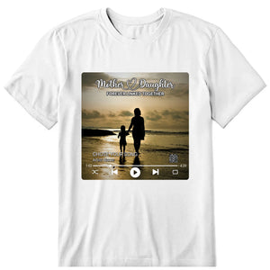 Mom and Daughters Sons Forever Linked Together Personalized T-Shirt, Hoodie & Sweatshirt - Photo, song, song name, artist name, duration can be customized