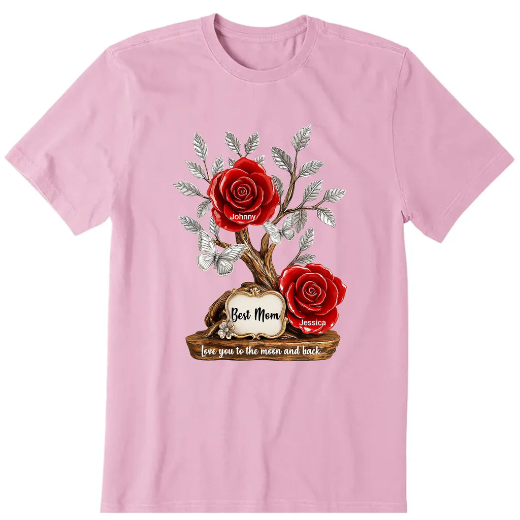 Family On Rose Tree Personalized T-Shirt, Hoodie & Sweatshirt - Name, text, quote can be customized
