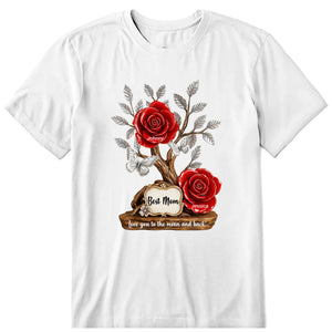 Family On Rose Tree Personalized T-Shirt, Hoodie & Sweatshirt - Name, text, quote can be customized