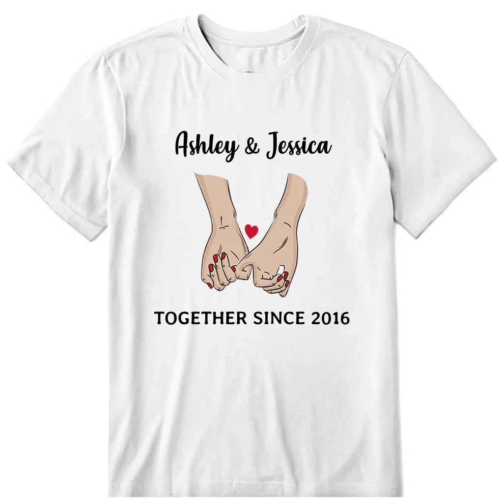 LGBT Couple Together Personalized T-Shirt, Hoodie & Sweatshirt - Name, text, hand can be customized