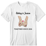 LGBT Couple Together Personalized T-Shirt, Hoodie & Sweatshirt - Name, text, hand can be customized